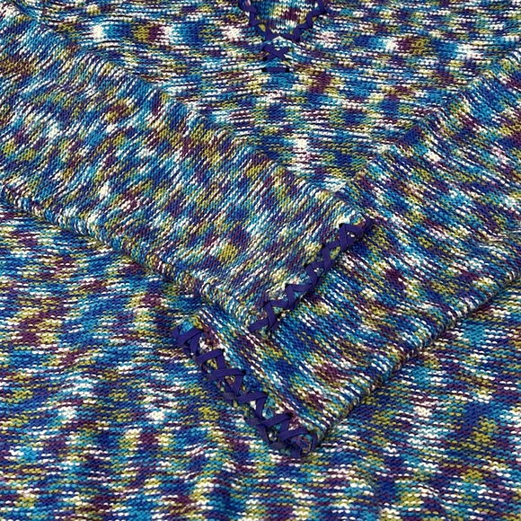 Ruby Rd. Variegated Purple Blue Green V-Neck Sweater Size Medium - Picture 10 of 10